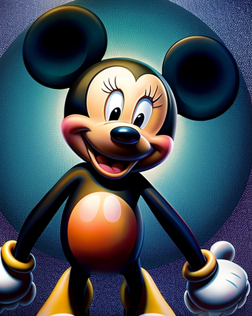 a naked mickey mouse with erection