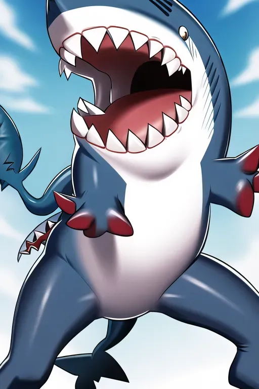 gawr gura, sharp teeth, shark tail, <lora:gawrGuraHololiveAll_v4AllOutfits:0.7>