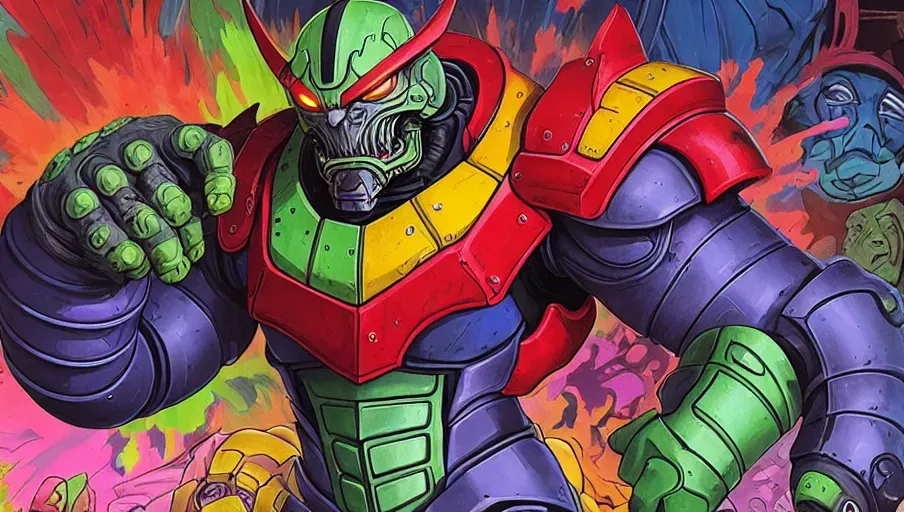 AbstractCore, FuturisticCore, (((Colorful))), Power Armor, Me ha, Monster, ugly, tiling, (poorly drawn hands), poorly drawn feet, (((poorly drawn face))), out of frame, mutation, mutated, ((extra fingers)), extra limbs, extra legs, (((extra arms))), disfigured, deformed, cross-eye, body out of frame, blurry, bad art, bad anatomy, blurred, text, watermark, grainy, boring, (bad-hands), (bad_prompt), watermark, text, error, blurry, jpeg artifacts, cropped, worst quality, low quality, normal quality, jpeg artifacts, signature, watermark, username, artist name, (worst quality, low quality), bad anatomy, greyscale, monochrome, lowres, bad proportions, bad hands, multiple arms, multiple legs, deformed, text, error, missing fingers, extra fingers, extra digit, extra limb, extra nipple, extra breast, missing limb, floating limbs, disconnected limbs, severed, dismembered, corpse, malformed hands, long neck, long body, fewer digits, deformed, disfigured, amputee, mutated, mutation, cropped, worst quality, low quality, normal qualit7y, normal quality, jpeg artifacts, signature, watermark, username, blurry, artist name, censored, fat, long body, poorly drawn face, loli, futanari, missing head,faded, military green, olive green uniform,