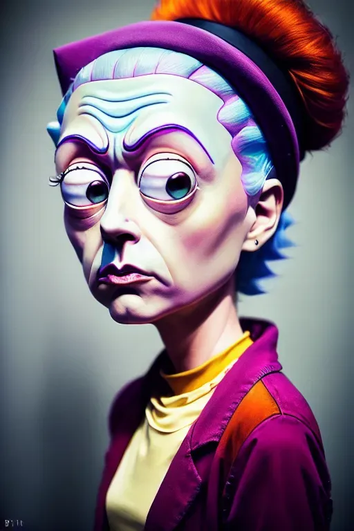 hyper-realism Photo of Beth Smith from the rick and Morty show