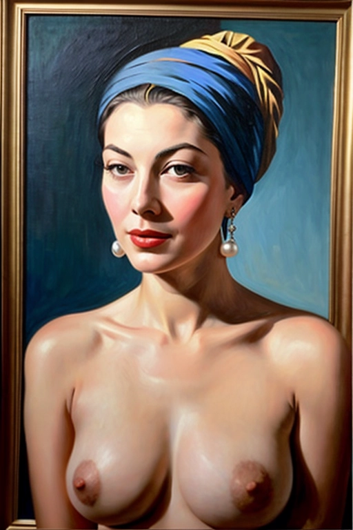 (naked Ava Gardner 22 years:1), rendered as a painting,
(accurate face, perfect face,detailed face, beautiful nipples:1.2),
depicted as a nude Girl with a Pearl Earring
deviantart,
uncensored,
masterpiece