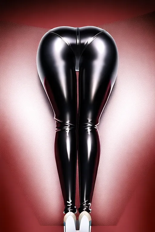 panties, low hip latex hot pants , very large breasts, cropped very tight latex harness, seductive pose, tight pants