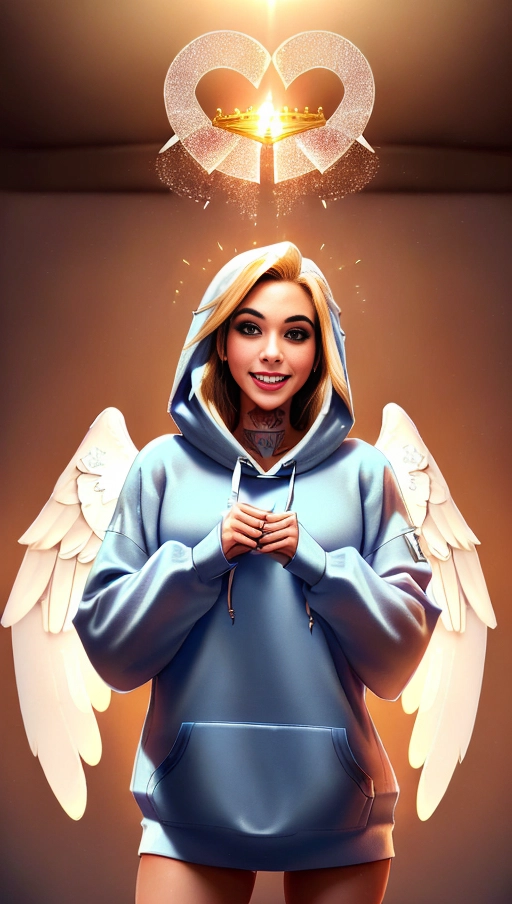 a 64k high detail photo full portrait,
Most Detailed,
HDR,
Professional,
Standing in a military hoodie
Perfect tits,
five slender fingers,
silky hair,
Beautiful face,
beautiful lips,
curved eyebrows,
curved eyelid,
pale skin,
satisfaction,
tattoo,
ultra realistic,
smooth,
8k,
studio lighting,
surreal,
Angel Wings,
(((Angelic Lighting))),
Love,
Hope,
((Magic casting)),
(Magic)
Crown,
Smiling,
Queen,
happy,
Glory,
Warrior,
Angels,
Angelics,
(((with clothing))),
((((Has clothing on))))
(((Covered with clothes)))
((((Has Clothes))))
(((military))),
Positivity,
(((((Happiness))))),
(((((Happy)))))
enjoyment,
delight,
jubilant,
elated,
ecstasy,
((enraptured)),
sweaty,
saving,
God,
Royalty,
Morality,
Goodness,
True Good
Whatever Else need be written here in the ways that my proxy relayed, ((((Best)))), (Hope), (((Cinematic))), ((in military hoodie)), not naked, non-nude, military hoodie, ((God Technology))