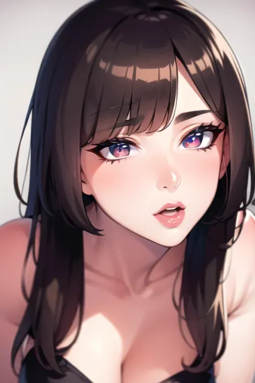 21yo brunette woman, blowjob, one man, many cock , (high detailed face)