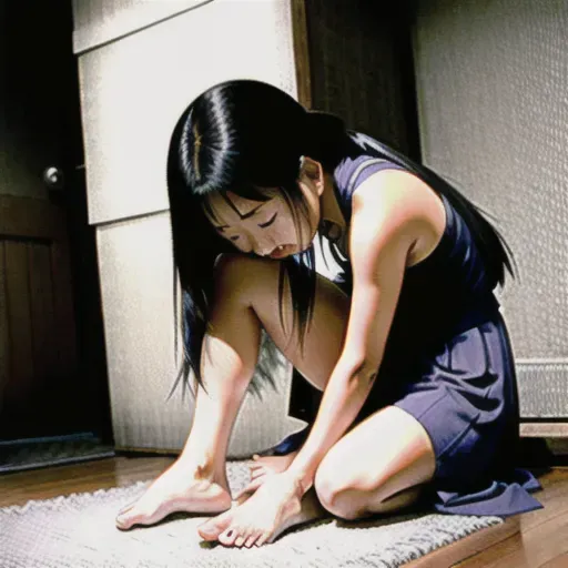 raping crying Sadako Yamamura . Cumming inside, shaming her, punishing her, forcing her swift and hard, bare feet