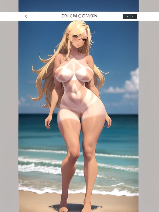 sexy gorgeous nude woman, dirty blonde hair, soft curves, nude, full body image, (woman with bikini tanlines), (perfect tanlines),