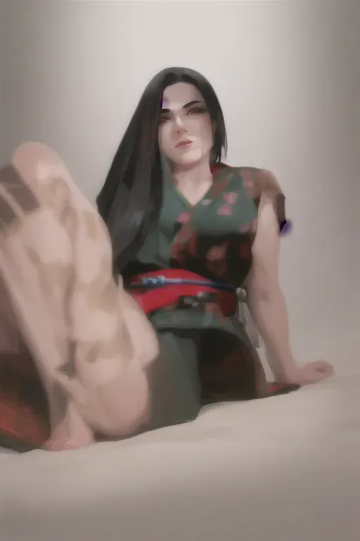 1girl, full body, feudal japan, edo period, night, japanese, highres, short hair, dark hair, black hair, green eyes, almond shaped eyes, thin parted lips, solo, ((masterpiece)),photo referenced, pale skin, tenchu, kunoichi, professional, ultra high res, kuugire, stealth, soft feminine facial features, button nose, 25 years old, bare legs , uncovered legs, skin visible, seductive look, arrogant look, sinister look, detailed face, detailed eyes, dark kimono