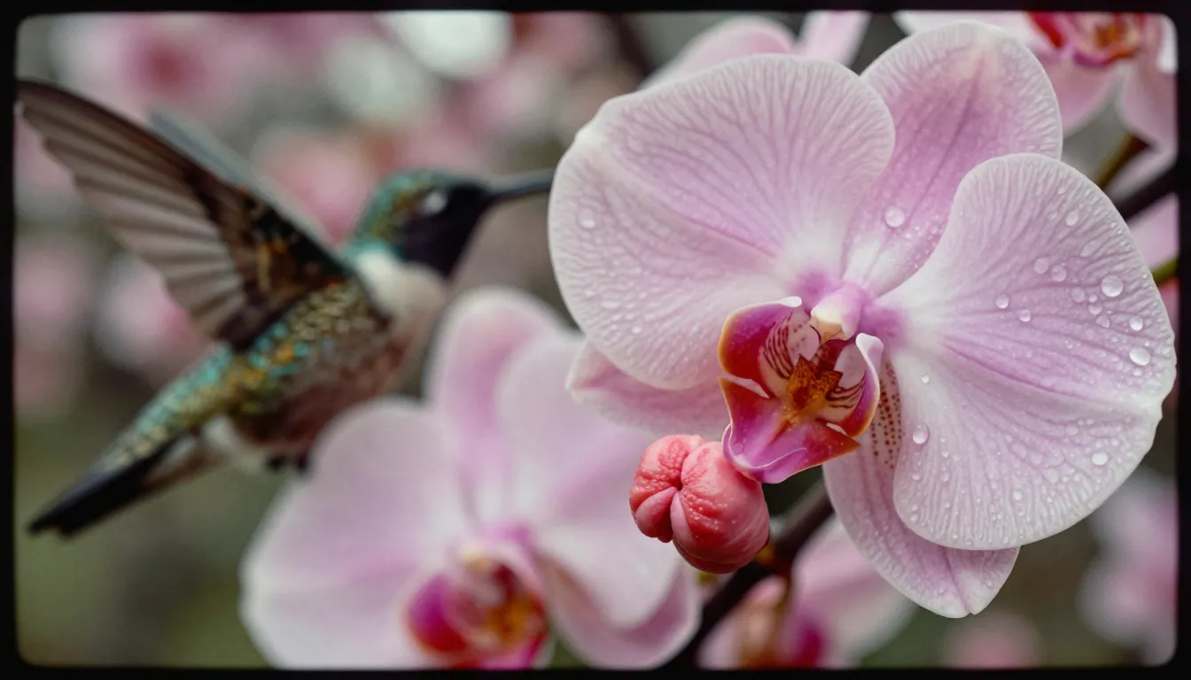 Dewy pink pristine cherry blossom/orchid vagina-flowers and little pink pouting puckering rosebud anus-flowers grow from the willow shaded meadow , while lustful python/hummingbirds try to impregnate them deeply