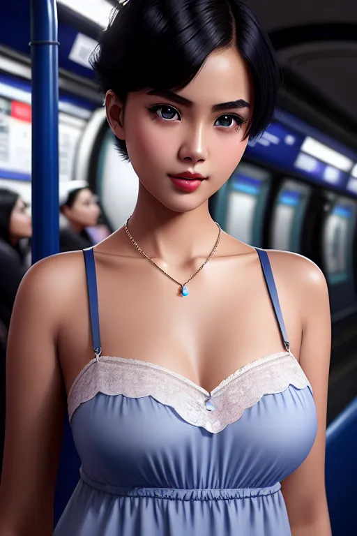 Dopamine Girl A Digital Art Of A Philippine Girl Wearing Nightie In The London Underground