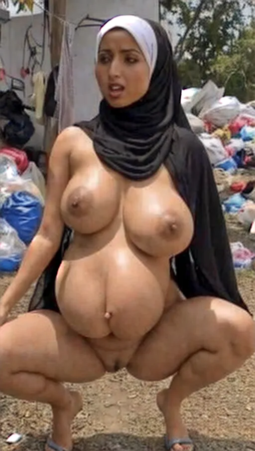 Arab, muslim, 30 year old, lady, wearing hijab,squatting near a garbage dump,big natural breasts, sweaty, plastic bottle in asshole, plastic bottle inside butthole, closeup of vagina, and the lady is pregnant
No panties,
Totally nude no clothes except hijab,
Very good looking face
five slender fingers,curly hair,beautiful face,beautiful lips,ultra realistic, angry face,