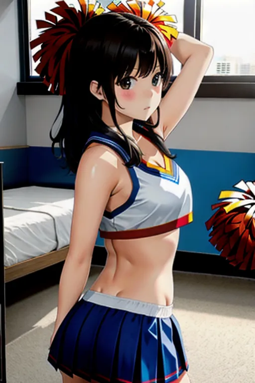 cheerleader undressing, seductive