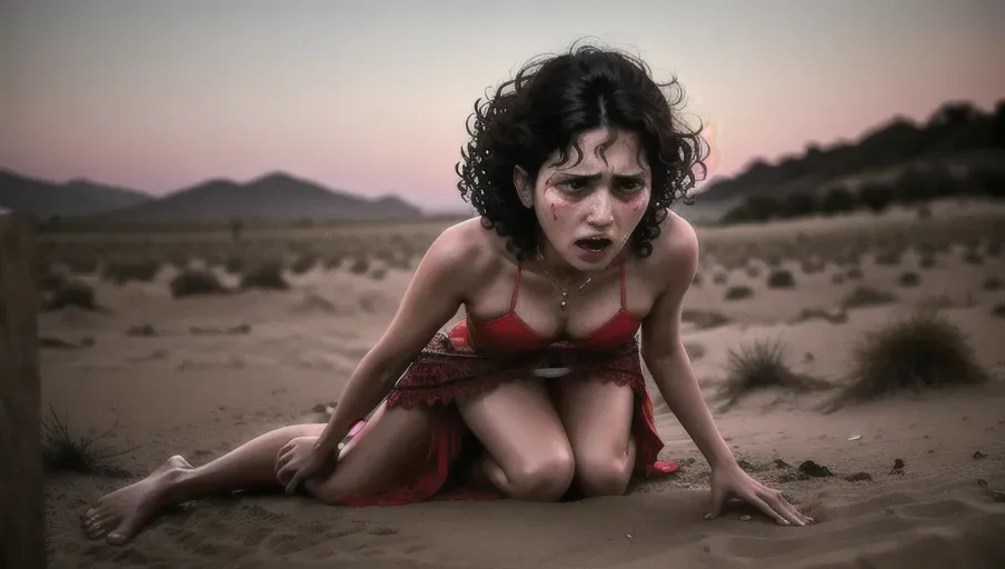 ultra realistic and violent, captive Tonantzin Esparza is being pinned flat on her back and brutally raped, 18 year-old Tonantzin Esparza is sobbing and begging for you to stop raping her, small boobs forcibly revealed, she has a facial expression of complete humiliation as this is the most traumatic experience of her life, she is so ashamed, intricate highly detailed photo ultra realistic life-like extremely realistic sharp focus on her slender feminine feet, 4k image, ultra realistic depiction of a brutal rape,rape of a barefoot migrant woman, beautiful face, images must show her beautiful bare feet, only five toes on each sexy foot, female face and feet must have absolute life-like precision, kidnapped migrant woman, red knees abused face groped breasts, she is sad and frustrated and scared, she wants you to stop, dark skin hook nose curly hair, she does not like you right now, she hates the feeling of your dick in her, shame her, she has no dignity left