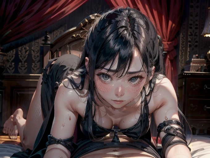 establishing shot, (((loose black long dress))), slim curvy, eurasian woman, (hyper-realistic face:1.3), 32k uhd --ar 9:16 --stylize 750 --v 6, realistic,((((solo)))), nudity, (((long straight black hair))), (small breasts:1), breasts focus, wet skin, lips, perfect-hard-nipples, solo_focus, eye-contact, lifted black long dress, uncensored, ((torn black long dress)),
background hotel bedroom, sweaty, (((exhausted))),uncensored,
<lora:dpmg_add_detail:0.5>, (best quality),
beautiful, (((masterpiece))),(high resolution), (uhd), (8k),
sensual shy smile, ahegao,
in bed, <lora:dpmg_pov_cowgirl:1>, ((<lora:dpmg_ahegao:.2>,
<lora:orgasming_face:.2>))