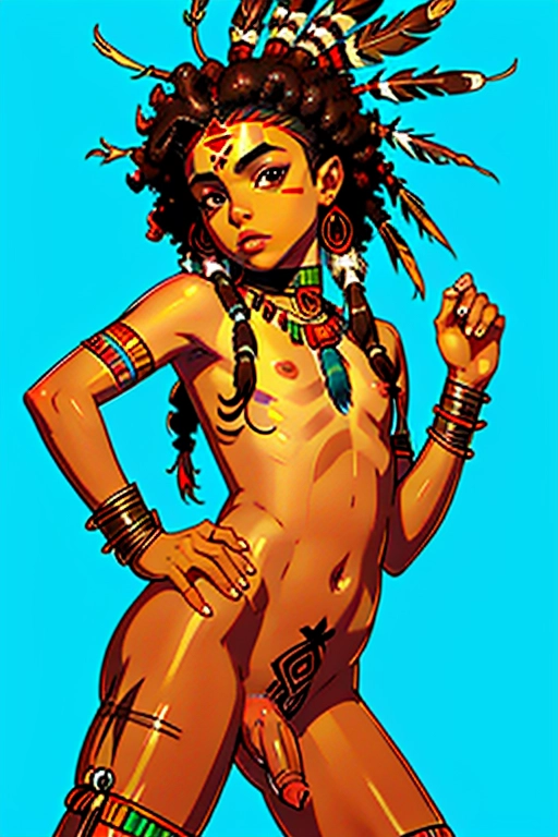 Full body, Very beautiful, nsfw, native, tribal, tamed, timid, gay bottom, feminine male, cute, sexy eyes, seducing me, native american femeboi, dark red skin, north american indian, short curly dark hair, dark eyebrows, brown eyes, cute concave nose, soft cheeks, full suckable lips, strong narrow chin, wearing native attire, feathers in hair, flashing me his naked butt, thin figure, thin body, round butt, aroused, erect penis, submitting, bending over forward, flashing his butt and and balls at me, spreading his ass, penis aroused, sexy brown anus, on the bed, prepping for anal penitration, bedroom, ((high definition)), ((4k quality)), (excellent lighting), (great shading), pristine detail, (very clear picture), ((beautiful vibrant colors)), (accurate at lower prompt guidence), ultra realistic, (((five fingers per hand))), (((two arms))), (((two legs))),