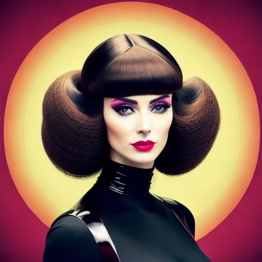 1960s fashionista women with bobbed hair, single person, sci-fi background