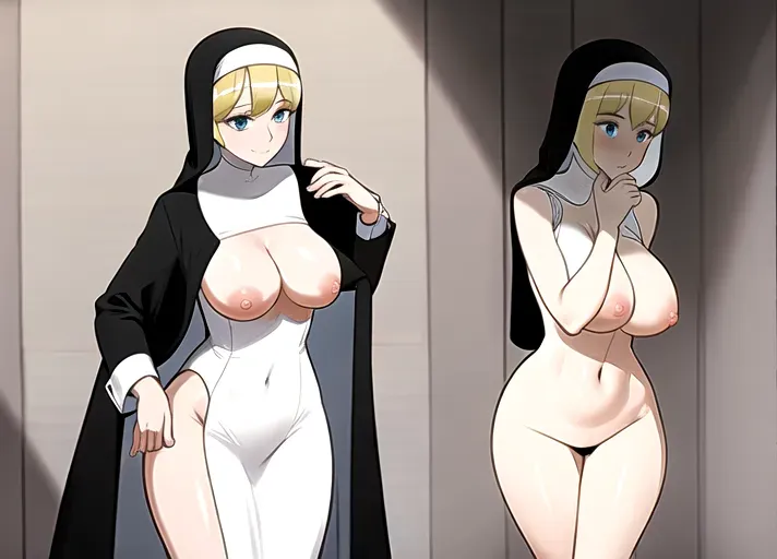 naked Nun getting dressed