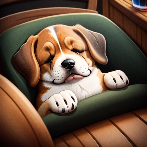 Lazy Beagle, pub logo with a sleeping beagle