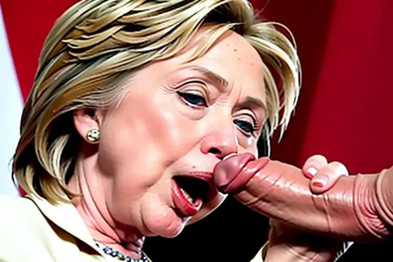 Hillary Clinton sucking a small white dick