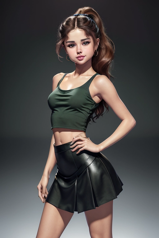 UHD 64K photorealistic color photograph of ((perfect mix of Ariana Greenblatt and Selena Gomez)), (cheerleader), innocent face, standing with legs spread open, skinny, athletic, thigh gap, hip bones visible, (((small breasts, flat chested))), perky breasts, (hard nipples), tight pussy, perfect pussy, braless, no bra, (no panties), extremely thin crop top, tight short cutoff crop top, deeply plunging neckline, (extremely low waist uniform skirt shows hip bones), short slit skirt, lip gloss, ponytail, ponytail hair, smiling, eager to please, highly detailed face, ((show full body)), extremely low angle view, upskirt view,
ultra realistic, hyper realistic