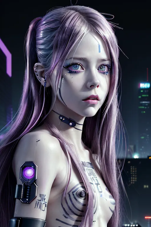 Dopamine Girl Avril Lavigne Naked Perfect Face High Quality Face 64k Cyberpunk Running