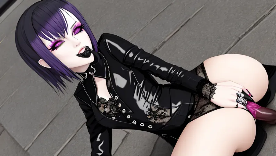 goth, women, lesbians, licking vagina