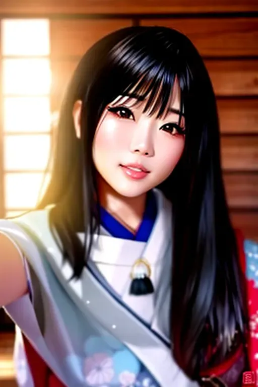 cute, pretty, Japanese,black hair, feminine, Asian, beautiful, selfie, Realistic,