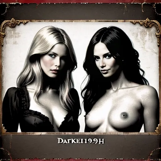 ((2 women:1)) ((Claudia Schiffer and Heidi Klum))
((Dynamic poses of two sexy longhaired naked blonde supermodels in lesbian erotica:1.7)),
((Two girls in lesbian art-erotica:1.5)),
Vintage street photo of beautiful completely naked pretty young lesbian couple in love,
((Victorian old photo white borders sepia black and white sharp photo vignette a touch of red aged paper background an old texture floral elements in the background dark tones distressed edges early eighteenth century gritty textures high contrast in the style of an old poster with a grunge texture overlay montage:1.6))