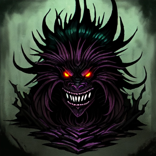 fantasy style monster in a dark dungeon underground