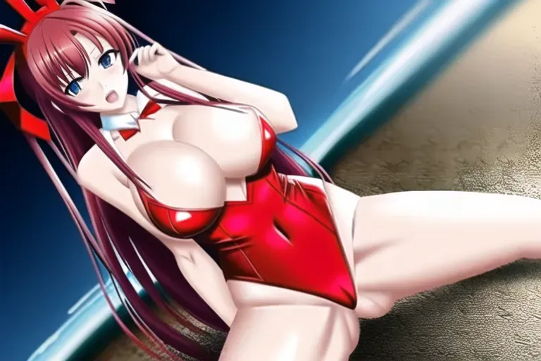 red hair best quality looking at viewer large breasts gangbang outfit detailed background nsfw 1girl torn bunny girl costume