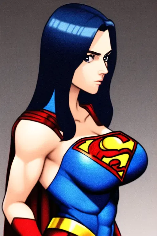 a female superman with big boobs