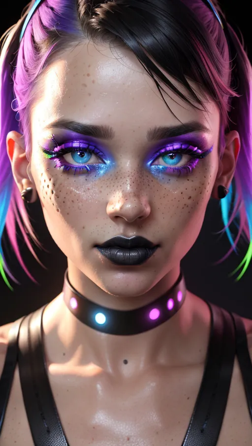photorealistic, 8k, accurate face, (((detailed face))), (((replicate inspiration face))), freckles, black lipstick,
rave outfit, nightclub, neon, glowsticks, neon lingerie, music festival