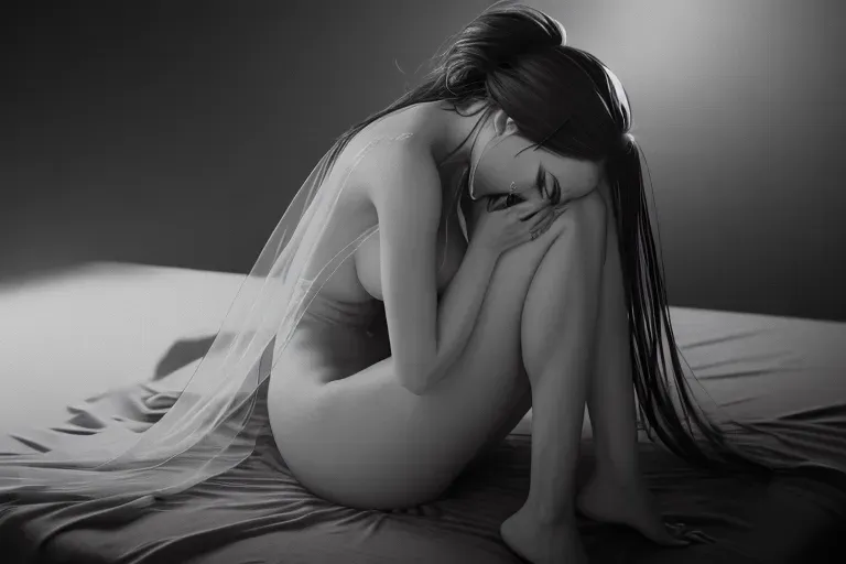 detailed illustration of a violent rape, beautiful young woman, clothing torn to shreds, pinned down on a mattress and brutally raped, crying, she is visibly humiliated, open mouth scream in pain, tears streaming down her cheeks, sobbing, dainty body and dainty bare feet, forcibly exposed breasts, five slender fingers, studio lighting, ultra realistic, highly detailed, 8k, editorial