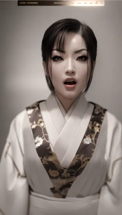 1girl, portrait, detailed face::5, beautiful::5, attractive::5, sexy::5, flawless::5, shapely::5, sensual, dirty::5, fatal, lethal, deadly, hurt::5, bruised::5, feudal japan::5, japanese , seductive, surprised, startled, stunned, attacked, ambushed, assaulted, frightened, terrified, alarmed, scared, spooked, panicked, fearful, terrorised, moody lighting::5, night::5, short hair, dark hair, black hair, parted hair, almond shaped eyes, eyes open::5, eyes wide::5, eyes wide open::5, thin lips, solo , masterpiece, ultra high res, professional, photo referenced::5, 23 years old, young adult::5, slim, pale skin, kimono, dark red kimono, saliva, saliva dripping, summer, thin clothing, sweat, sweaty skin, shiny skin, purple eyeliner, small breasts::5, pain::5, head tilt, mouth open, mouth agape, parted lips, bending, bent, 1 character, long sleeves::5, loose top, bags under eyes,
