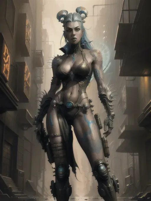 Cyberpunk image by Edward binkley
8k, masterpiece, Highly detailed, genius character design for video game production (Edward Binkley Madison Artist artwork, portfolio)
(((((Artwork style Ed Binkley)))))