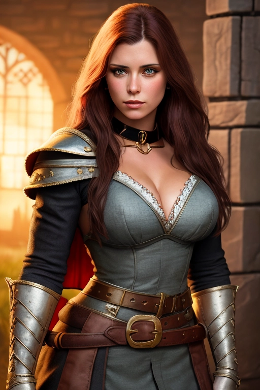 a young lady with a slave collar, rags for clothing, heroic fantasy setting, rendered as a painting in the style of Larry Elmore, detailed accurate face, pretty face