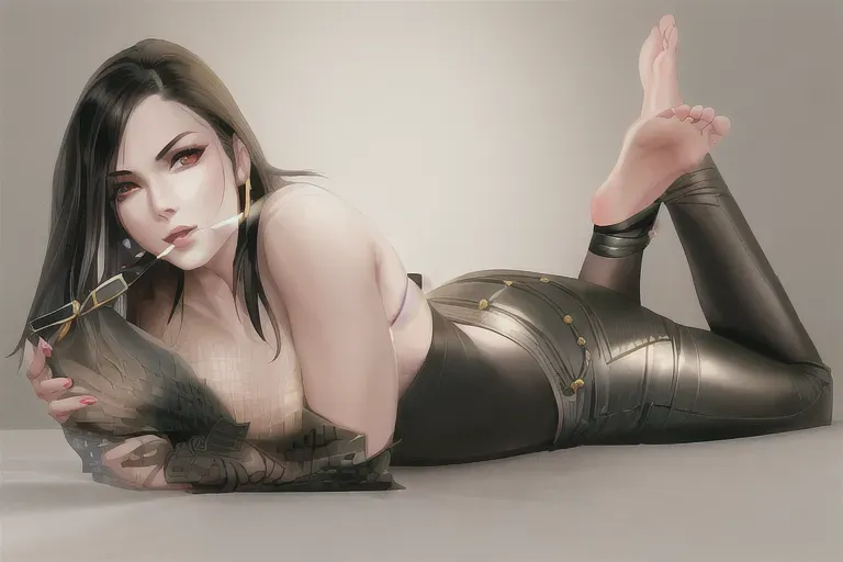 1girl , full body , feudal japan , edo period , night , japanese , highres , short hair, dark hair, black hair, green eyes , almond shaped eyes , thin lips , parted lips, solo, ((masterpiece)),photo referenced::5, pale skin, tenchu, kunoichi, professional, ultra high res, kuugire, stealth, soft feminine facial features, button nose, 25 years old, bare legs , uncovered legs, skin visible, seductive look, arrogant look, sinister look, detailed face, detailed eyes, dark kimono, foot, feet, toes, toe, mid foot, tarsal, side of the foot, tight trousers, skin tight pants, sole of the foot, foot sole