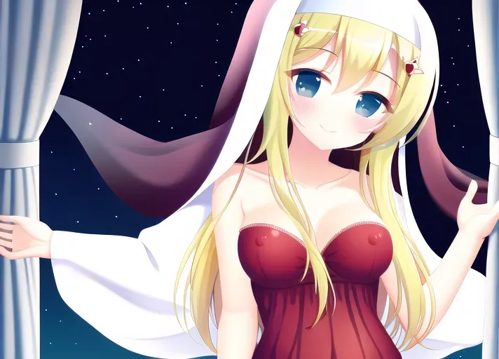 virgin mary, smiling, <lora:dpmg_shirt_pull:1>