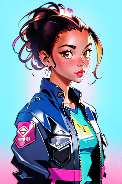 A 8k resolution photo shot of, atom eve,dpmg_face_cum_v1,sitting,((wearing 1990s streetwear, wearing 1990s jacket)),((revealing two small boobs out)),((perfectly nipples placement)),((detailed hair features)),((detailed facial features)),((detailed body features)),((detailed arms features)),(textured skin),((beautiful lips)),((highly detailed)),((8k resolution photo shot)),((detailed konbini background))
