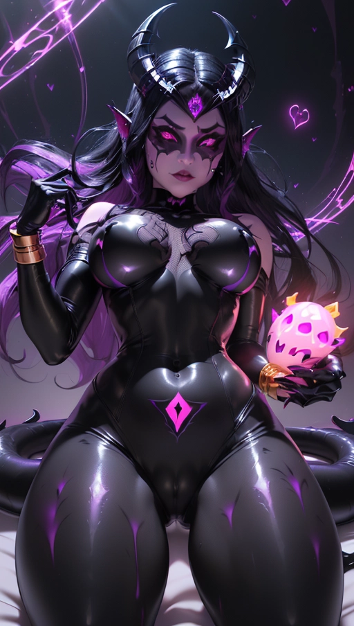best quality, (((ultra high res))), (((detailed face and eyes))), (perfect face), (big shining heart choker), earrings, jewelry, (((big glowing succubus mark))), ((((big glowing succubus bodymark)))), (conjuring), witch, ((very long voluminous hair)), (((black gloves))), (((black hair))), (((symbiote goo hair))), (((golden bracelet))), (((huge golden hair cuff))), (((black skintight neckholder))), ((face closeup)), lipstick, (((((black demon tail))))), ((black long sleeves)), ((purple glowing heart)), (((demon mark))), heart on womb, (((((bright purple glowing skin tone))))), (((straight black hair))), ((purple glowing clothes)), ((purple luminescent)), ((((purple luminescent skin tone)))), (((purple skin))), (((huge cameltoe))), ((((purple goo everywhere)))), (((symbiote girl))), ((((symbiote goo suit)))), ((goo tail)), ((((succubus masquerade)))), ((very very long hair)), ((glowing eyes)), ((symbiote goo body)), (((dark diamond crown))), (((face closeup))), (((pink diadem))), (((vampire))), ((((pale face)))), ((from below)), (((bed))), (((kylie Jenner)))