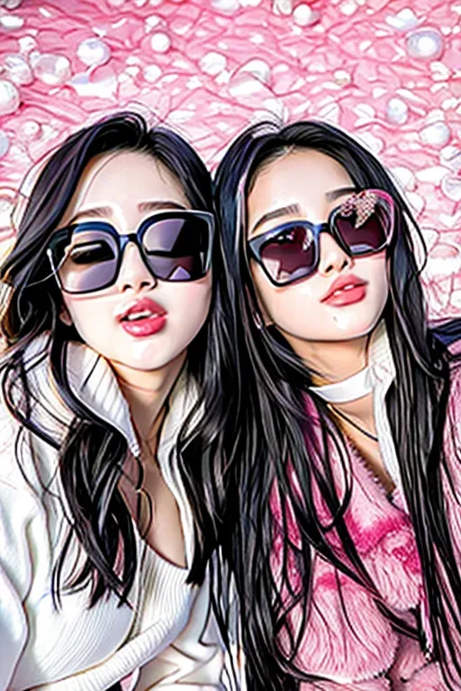 dpmg_face_cum_v1, dpmg_asian_aesthetic_v1, dpmg_awaitingtongue_v1, best quality, korean, nude, skinny, cum on face, legs spread, pussy, ultra-hd, 8k resolution, two women laying, stomach abs, muscular, nude