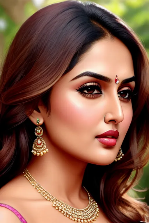 a color pencil draw of,huma qureshi,wearing frock,standing,outdoor,five slender fingers,silky hair,beautiful face,beautiful lips,curved eyebrows,wearing necklace,pixiv,8k,smooth,sharp focus,editorial