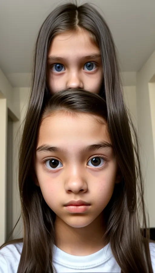 Cute Teenager, cheekbones, with big round eyes