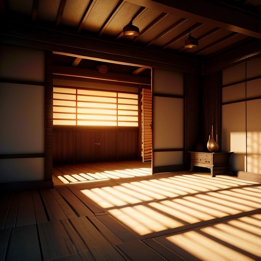 high definition image, 4k, 8k, beautiful, high resolution, a room inside of a ninja temple