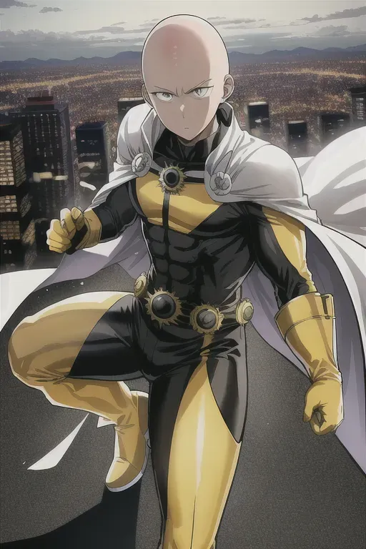 Dopamine Girl - One punch man, 8k wallpaper, best quality, ultra hd, global  lighting, hi-resolution, high quality, yellow suit, white flowing cape, red  gloves, red boots gZz7pDg1baD