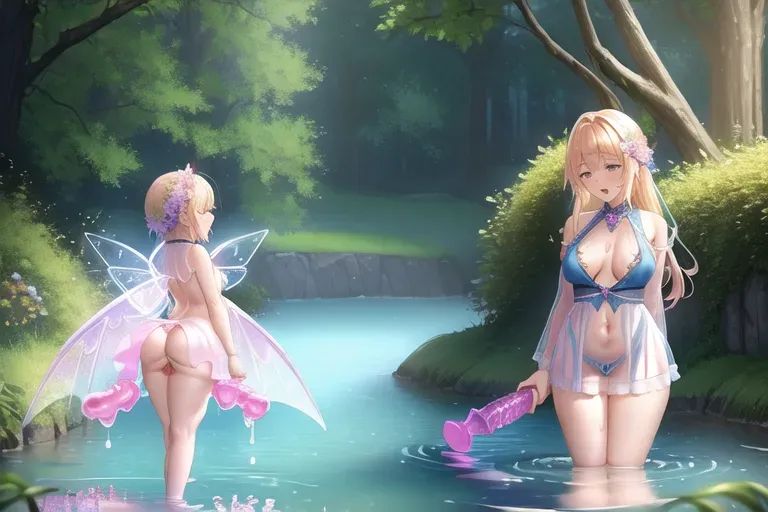 ((a magical dildo growing out of the ground:1.3)). fairy is having sex with dildo. ((((sex)))). the dildo is (((deep))) inside vagina. (((cum))), ((cum squirting)). dragon fairy. masterpiece, ((Highly detailled)) blonde fairy with Transparent Wings in forrest wearing shoulder-free short dress, (small perky breast:1.2), showing (Detailed vagina), bloom, ((18yo)), (((sheer))), flowers, river,4k,ruins,magic, ((dripping wet vagina)),((orgasm)),(ahegao),(detailed face and eyes:1.2), mouth open, full body, (curvy hips),((showing off ass)), back shown, bending over, (thin legs), (thin waist), ((legs spread open)), (happy),(eager).