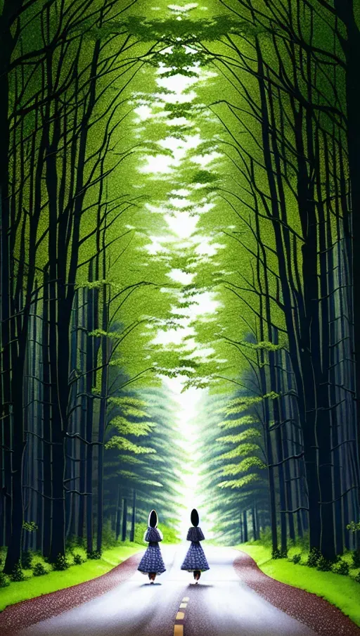 dark forest road, moonlit canopy, playful rabbits, playboy bunnies, wet skin, curvy hips, spanking, lesbians