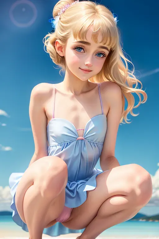 Natalia dyer as a Disney princess, slender,skinny, blonde hair up in a bun, sexy blue eyes, soft cheeks, full lips, happy smile, curvy, small breasts, thin waist, full ass, half naked, pink dress, wind blowing dress, fucking, pussy, aroused, pink butt plug, cum dripping, squatting,facing the camera, looking at the camera