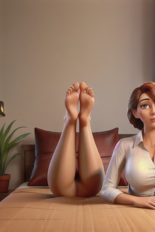Beautiful woman shows the soles of her feet