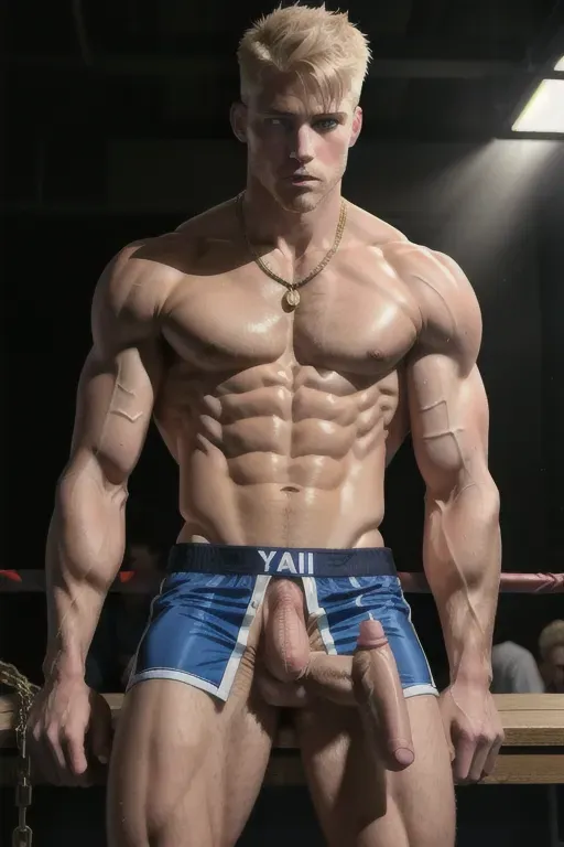 highest resolution ((8K)) photograph. top quality image a skinny lean Scandinavian male model (blond messy high tight faded haircut) (((slightly hair chest))) in a sweaty seethrough white wrestling singlet in the locker room after a wrestling match (((dim light))) (((((rubbing his accurate male anatomy visible large erection)))))(boner) through the fabric (visible penis:1) (bulge:1) staring seductively at the camera (beautiful blue eyes looking into your soul) ((im going to fuck you look)), his gold chain from around his neck is up at his lips, (((biting the chain and his lip together))), on a bench in the indoor windowless locker room with his legs spread touching his dick through the fabric (low light) (front light), ((perfect male calf muscles with light hair)) (((((photorealistic))))) wrestler strokes cock through singlet on a bench after match pov, bruce webber