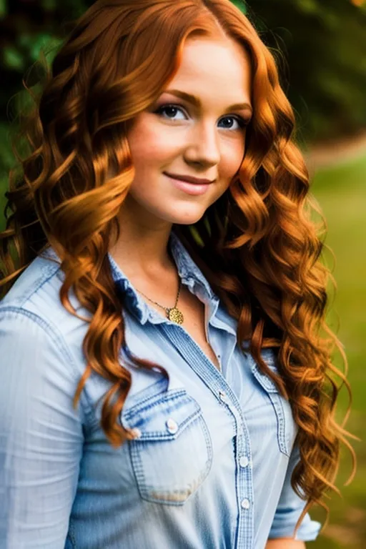 Headshot, A cute beautiful gorgeous tanned stunning ginger Irish redhead preteen, long wavy hair, widest wideset lovely eyes